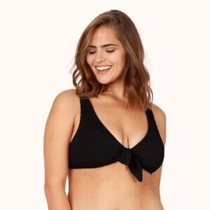 LIVELY The Plunge Bralette Bikini Top in Jet Black